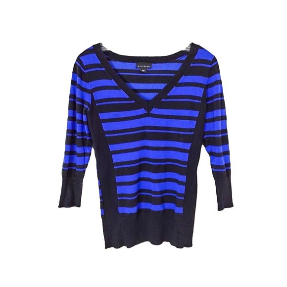 Metaphor Sweaters - METAPHOR BLUE & BLACK V NECK SWEATER